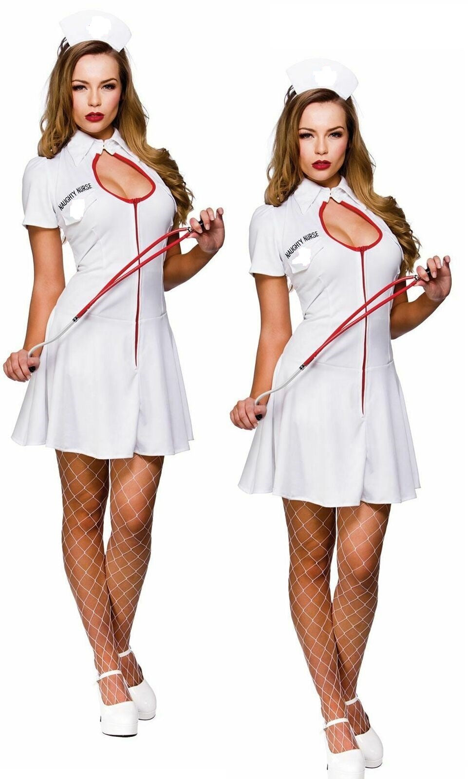 Naughty Nurse Ladies Hen Night Fancy Dress Costume Nurses Outfit 6/24