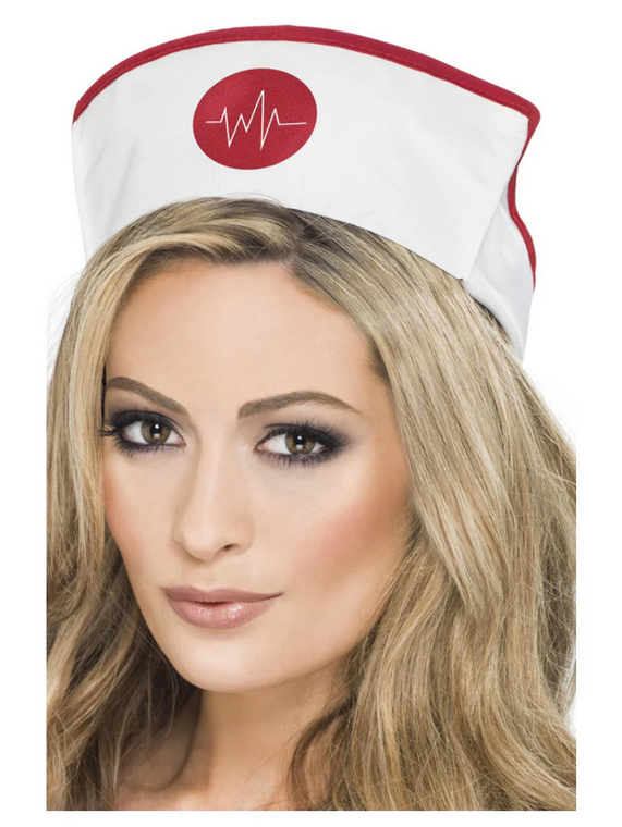 Nurse Hat Adukts White Hospital Role Play Fancy Dress Accessory