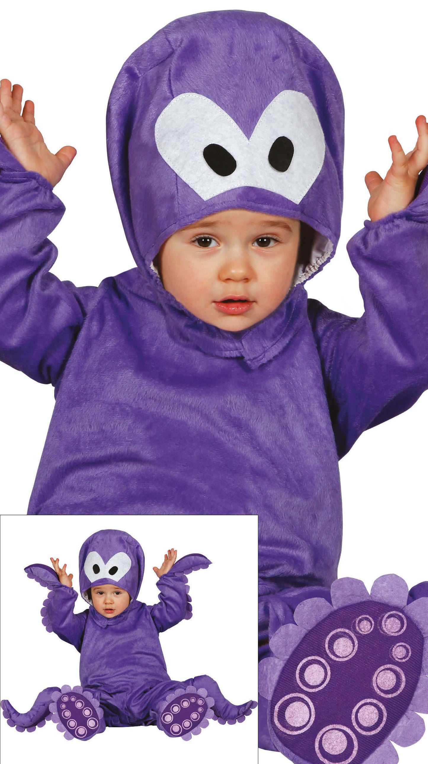 Octopus Costume Toddlers Sea Animal Kids Fancy Dress Outfit Halloween Age 1-3