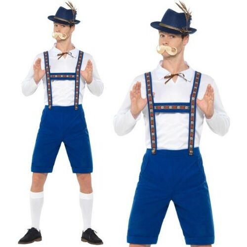 Mens Lederhosen German Beer Festival Fancy Dress Costume Oktoberfest Man