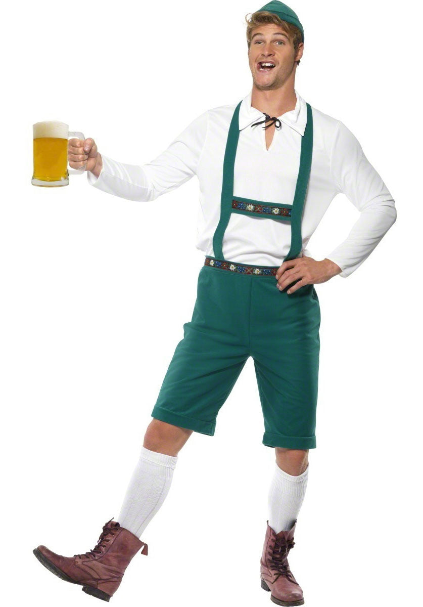 Adults Oktoberfest Costume German Lederhosen Beer Man Bavarian Fancy Dress Mens