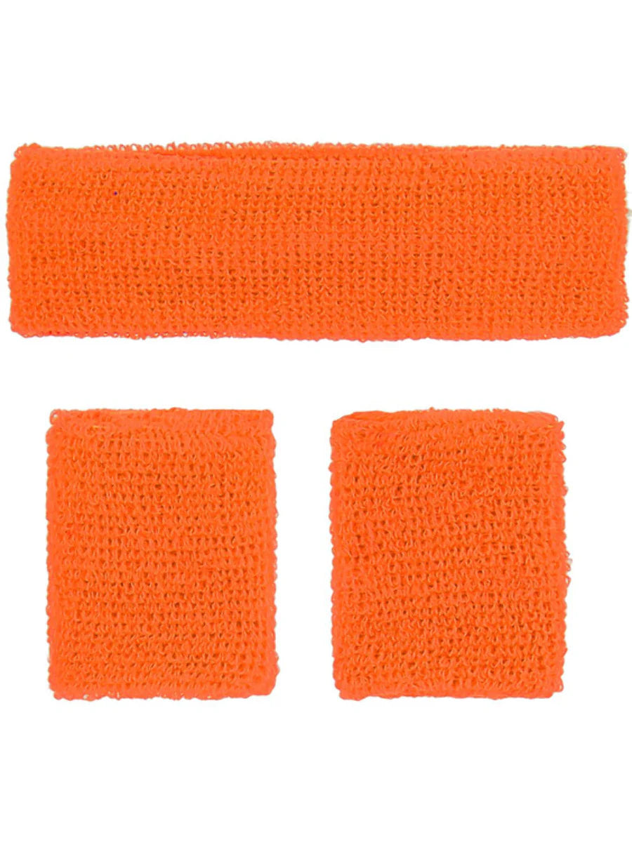 Sweatbands Aerobics 1980s 80s Neon Rewind Fancy Dress Accessory Adults