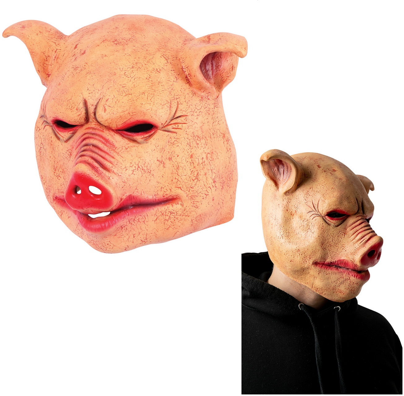 Latex Pig Mask Horror Halloween Adults Fancy Dress Accessory Mens Ladies