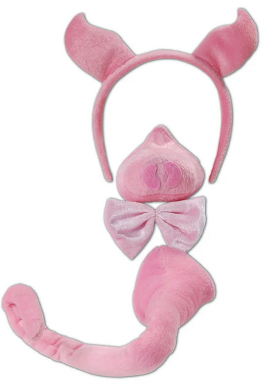 Deluxe Pig Set Childrens Fancy Dress Nose Book Day Accessory Boys Girls