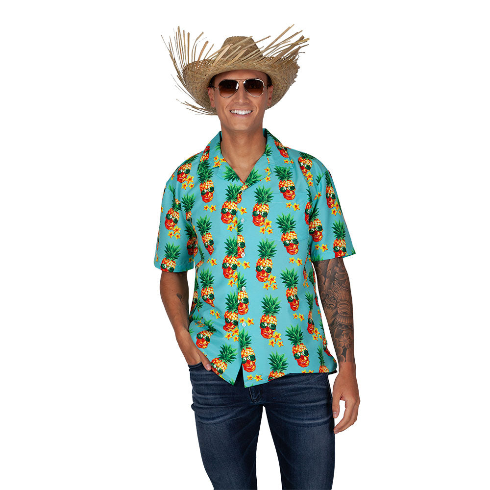 Hawaii Shirt Funky Pineapple Adults Beach Party Summer Fancy Dress Costume