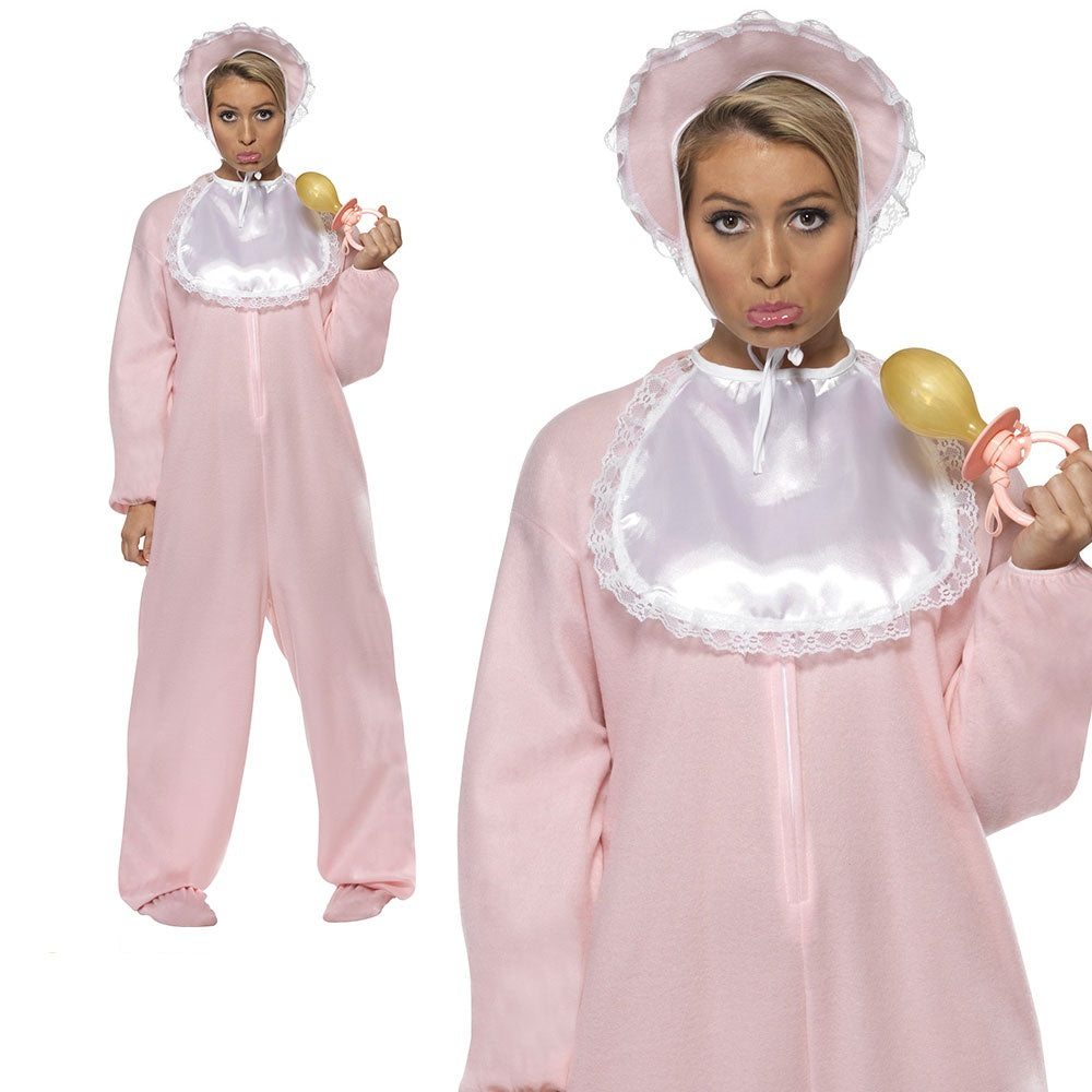 Adult Baby Costume Womens Mens Fancy Dress Romper Jump Suit Costume