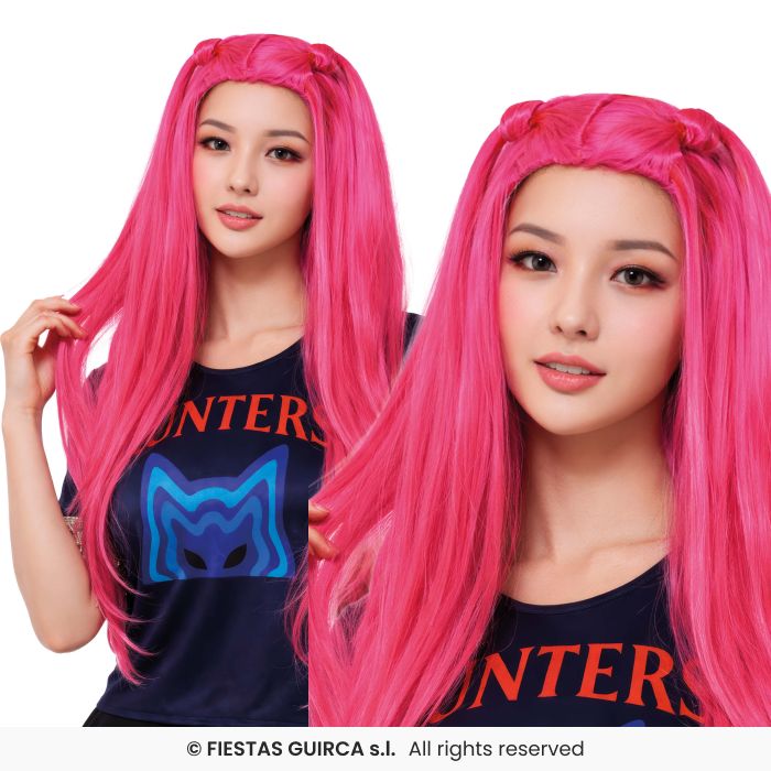 K-pop Pink Charm Wig Wig Fancy Dress Accessory Japanese Pop Star Ladies