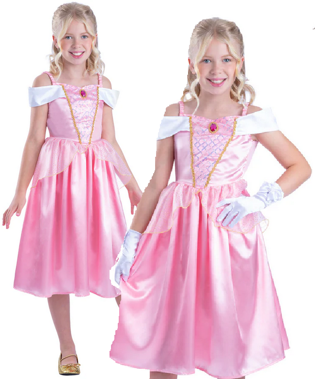 Sleeping Princess Costume Fairytale Girls Book Day Fancy Dress Outfit Age 4-12