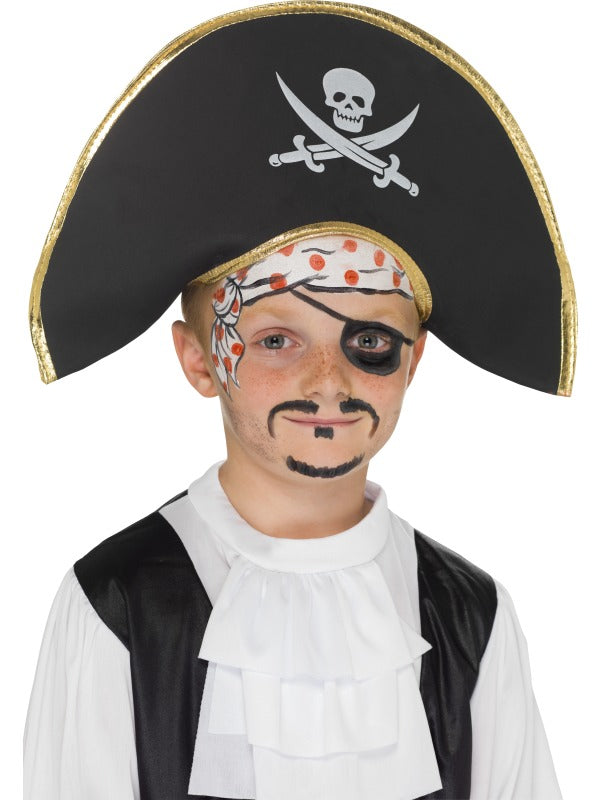 Pirate Captain Hat Childrens Fancy Dress Accessory Pirates Headgear Kids
