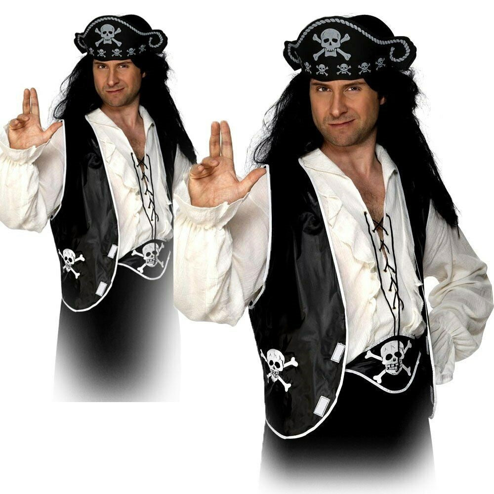 Adult Pirate Instant Kit 3 pc Caribbean Buccaneer Unisex Fancy Dress Costume