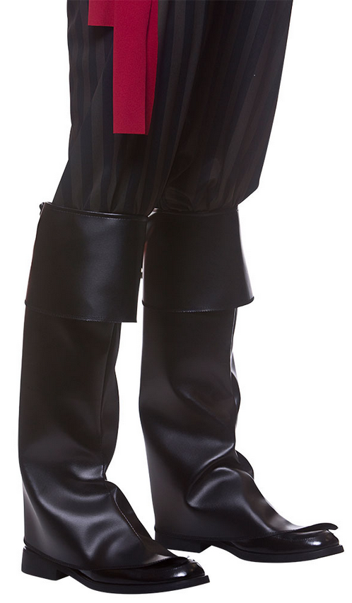 Pirate Boot Covers Adults Pirates Costume Fancy Dress Accessory Black Boot Covers