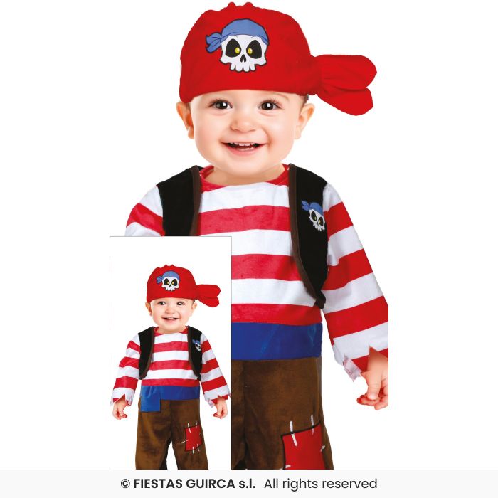 Pirate Boy Costume Childrens Toddler Fancy Dress Outfit Pirates Age 1-2