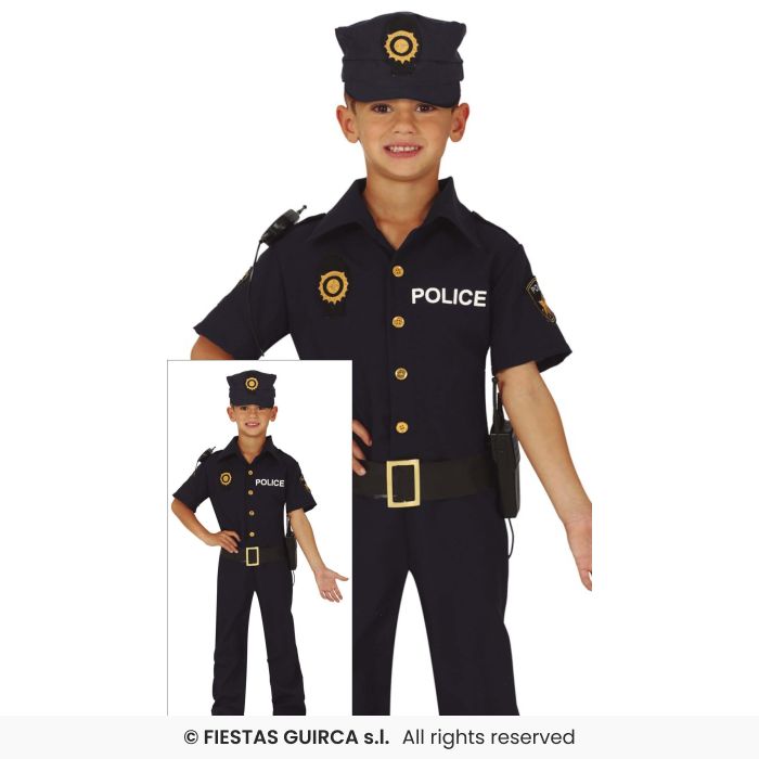 Kids Deluxe Boys Police Officer Occupations Fancy Dress Costume Cop Outfit Age 3-12