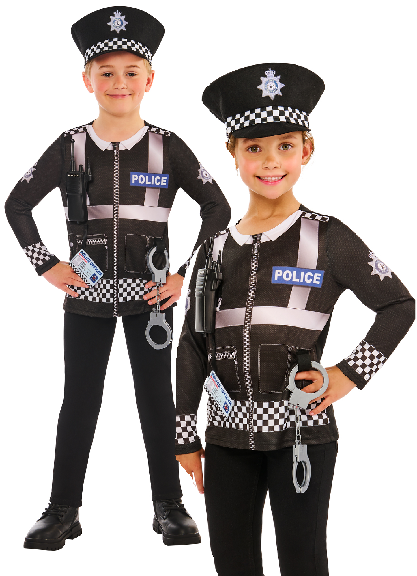 Policeman Costume Police Officer Kids Fancy Dress Outfit Kit Occupations Age 6-8