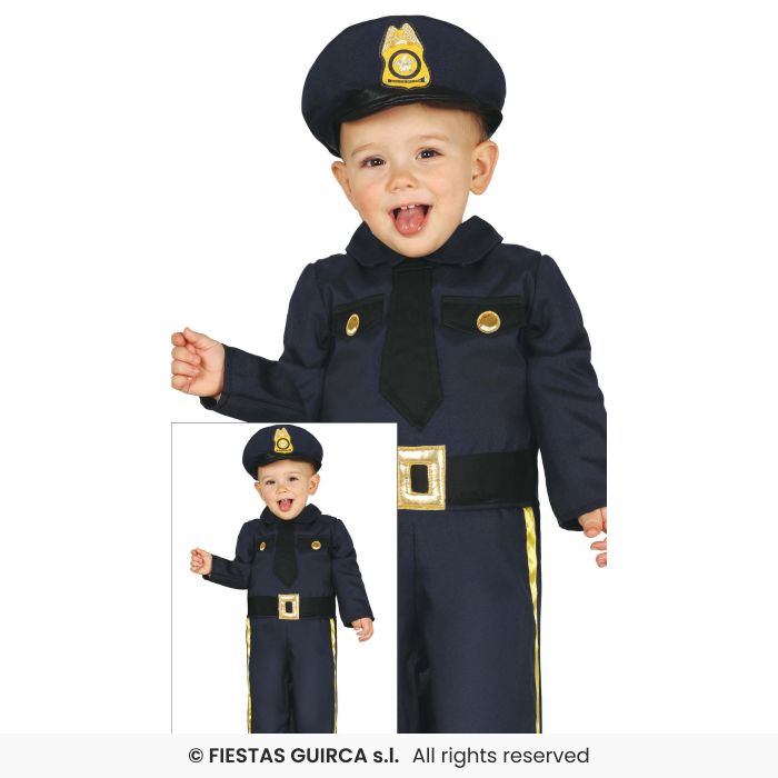 Police Officer Boys Costume Cop Policeman Toddlers Fancy Dress Outfit Age 1-3