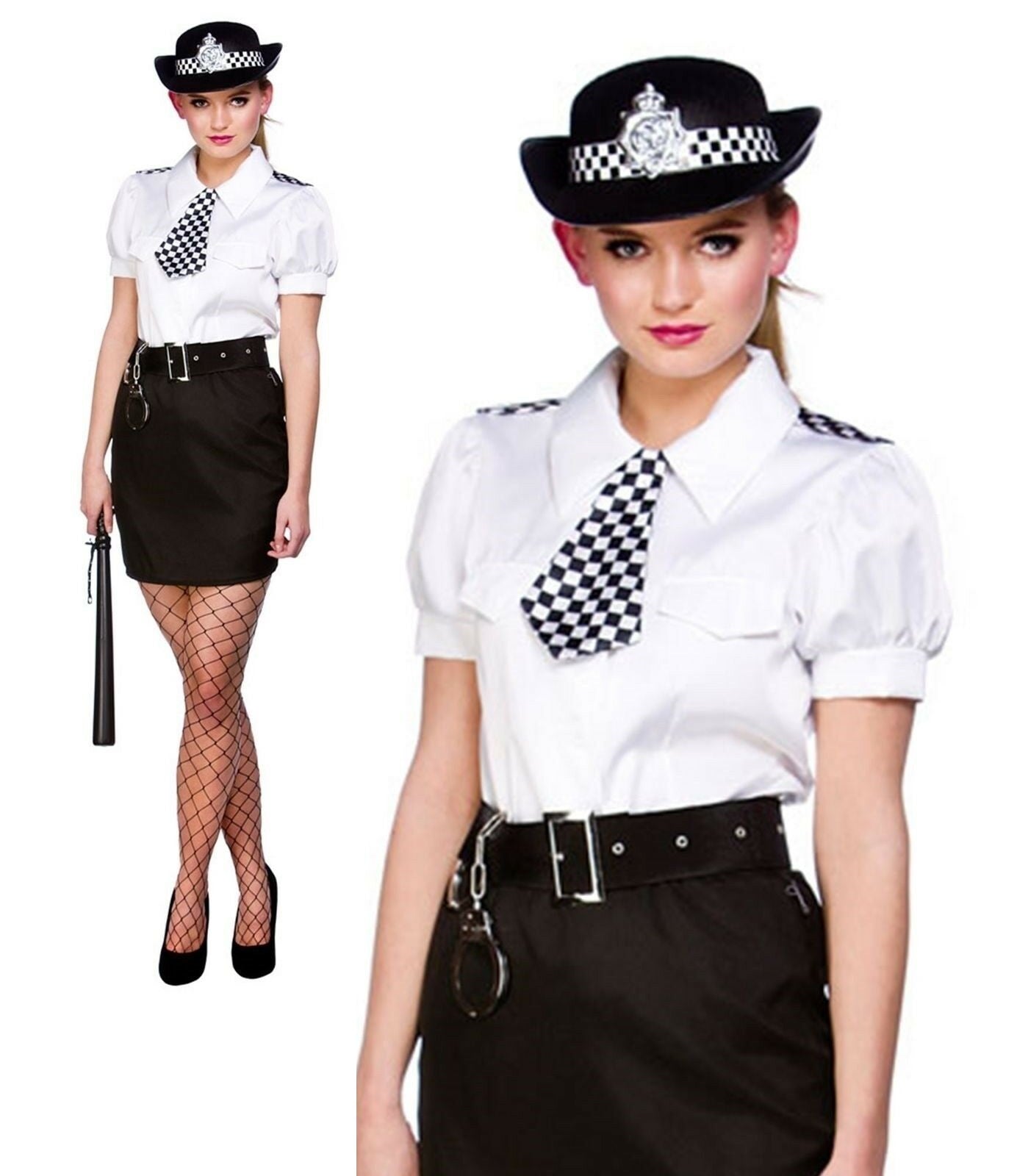 Adults Police Woman Costume Sexy Constable Cutie Ladies Fancy Dress Outfit