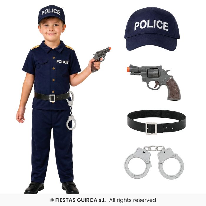 Boys Policeman Costume Police Officer Kids Fancy Dress Outfit Age 4-12