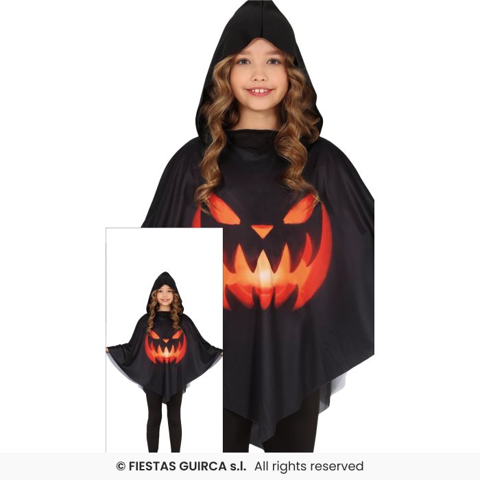 Pumpkin Costume Girls Boys Halloween Fancy Dress Outfit Poncho Age 7-9