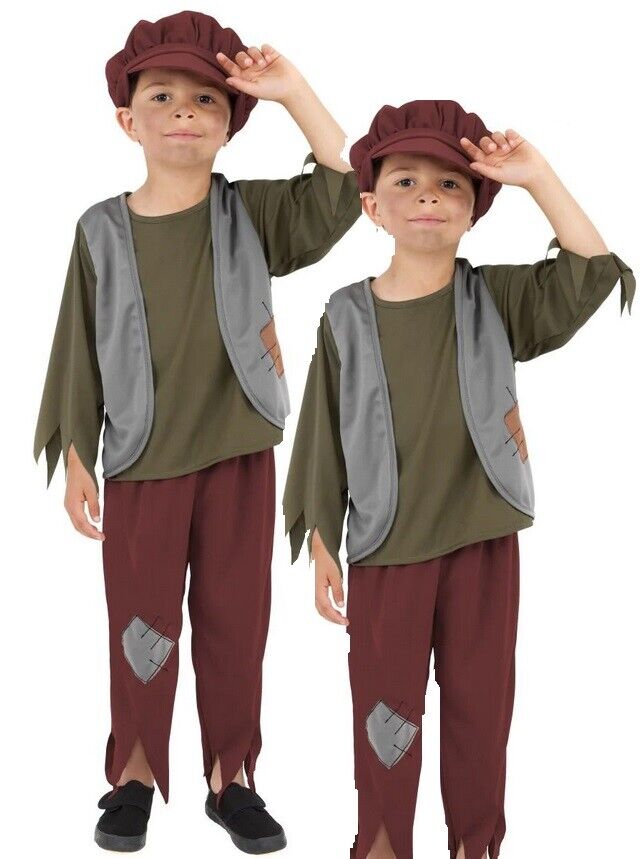 Victorian Poor Boy Costume School Book Day Urchin Educational Fancy Dress