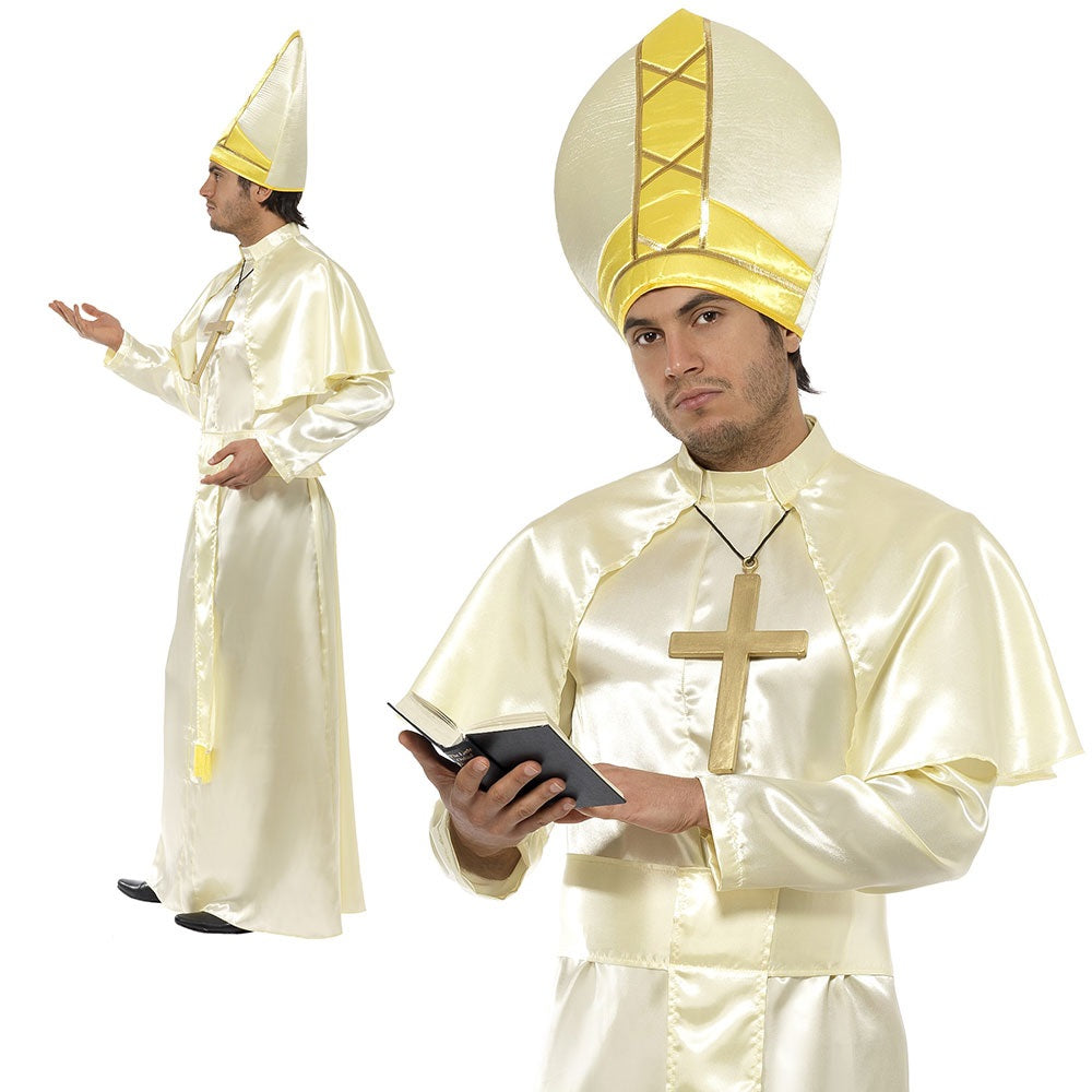 Holy Pope Fancy Dress Costume Pontiff Religious Rome Man Mens Deluxe OS New