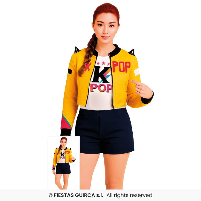 K-Pop Star Nova Ladies South Korea 90s Pop Fancy Dress Costume UK 8-16