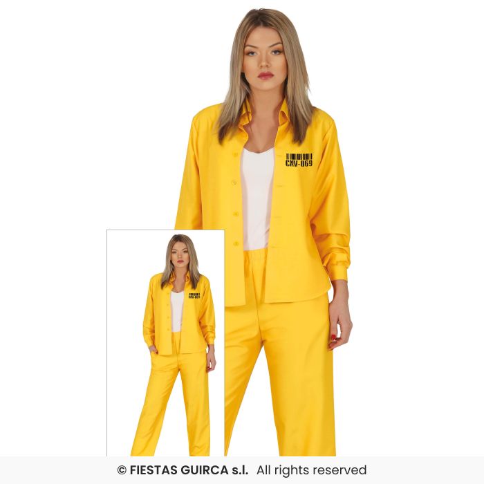 Ladies Convict Overalls Adults Prisoner Fancy Dress Costume Halloween UK 8-18