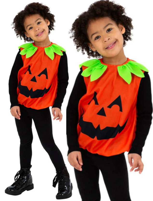Pumpkin Tabard Kids Halloween Fancy Dress Costume Toddler Girls Boys Outfit