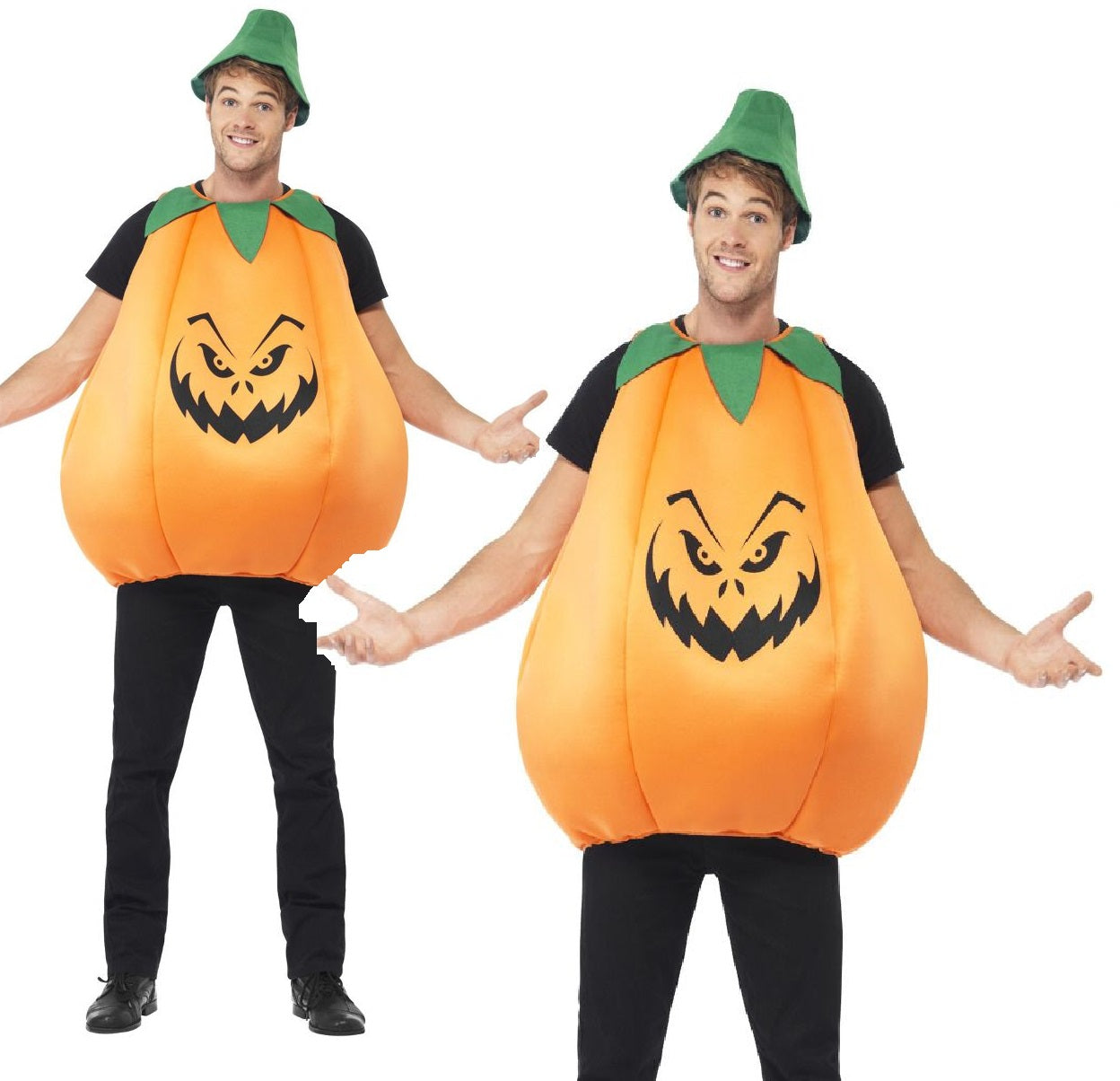 Pumpkin Costume Mens Ladies Womens Halloween Fancy Dress Adults Outfit