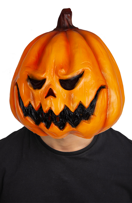 Latex Mask Pumpkin Head Adults Fancy Dress Accessory Halloween Mens Ladies