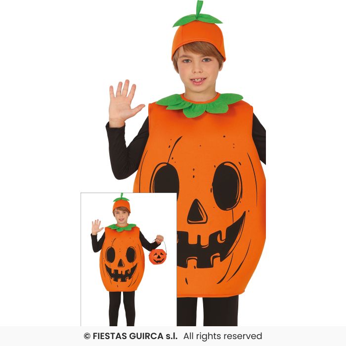 Pumpkin Tabard Kids Halloween Fancy Dress Costume Boys Girls Age 7-9