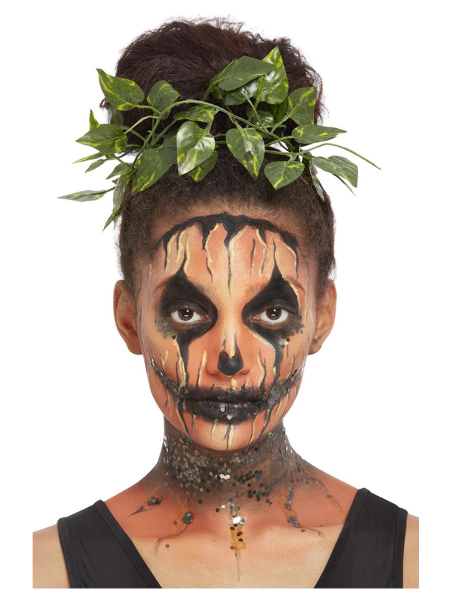 Pumpkin Make Up Kit Full Halloween Fancy Dress Accessory Face Paint Headpiece
