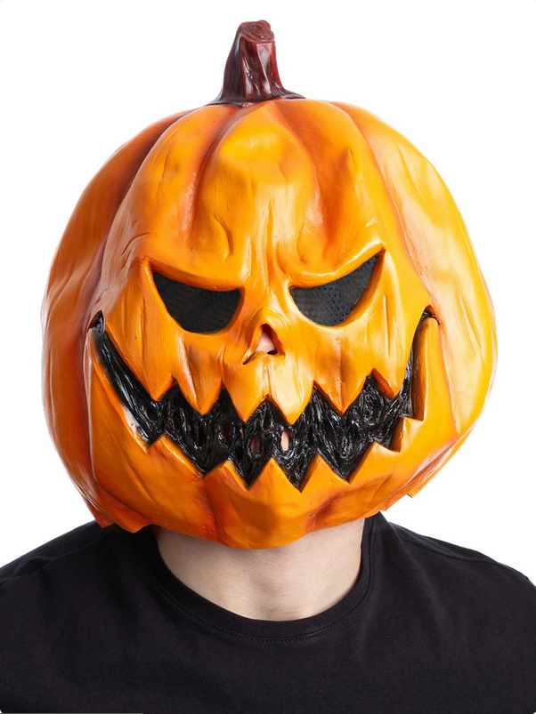Pumpkin Mask Adults Latex Mask Halloween Mens Ladies Accessory