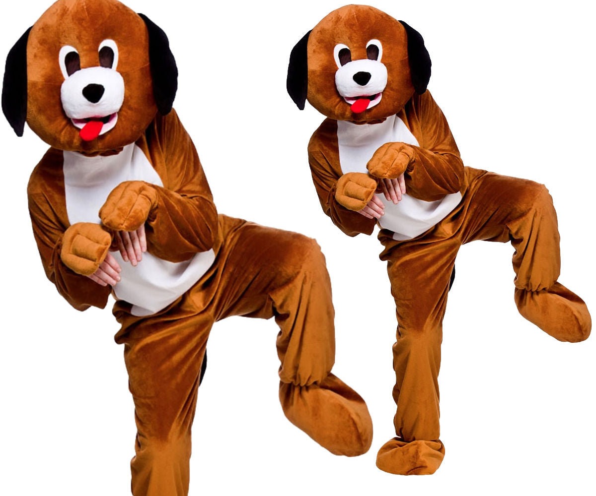 Adult Puppy Dog Mascot Animal Big Head Fancy Dress Costume One Charity Sport