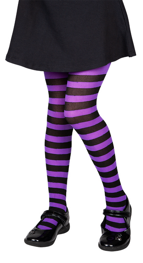 Kids Tights Striped Halloween Book Day Girls Fancy Dress Striped Tights