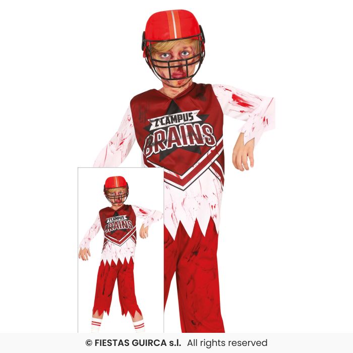 Boys Zombie Quaterback Fancy Dress Costume Kids American Football Halloween Age 3-12