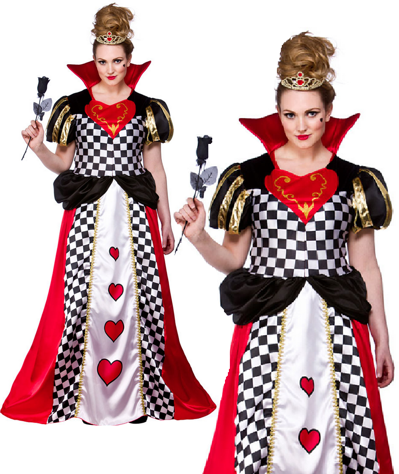Ladies Queen Of Hearts Costume Fairy Tale Book Week Fancy Dress UK 8-24