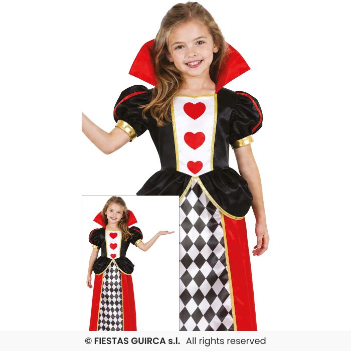 Girls Queen Of Hearts Costume Kids Fairytale Book Week Fancy Dress Age 5-12