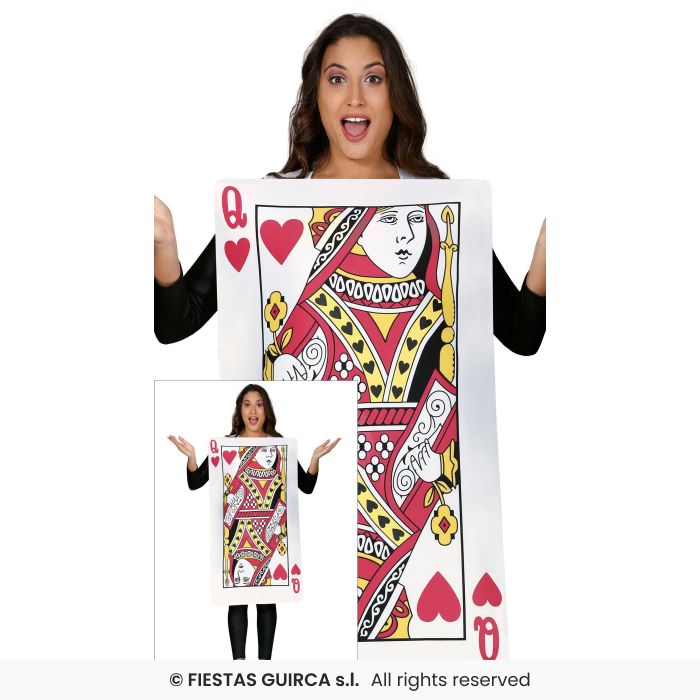 Queen Card Adults Novelty Playing Card Fancy Dress Costume Queen Of Hearts