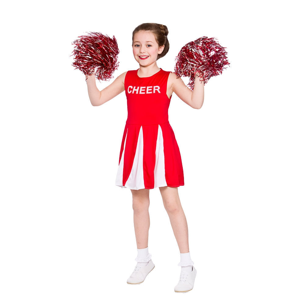 Girls Cheerleader Costume Childrens Child Fancy Dress Kids Dancing Outfit