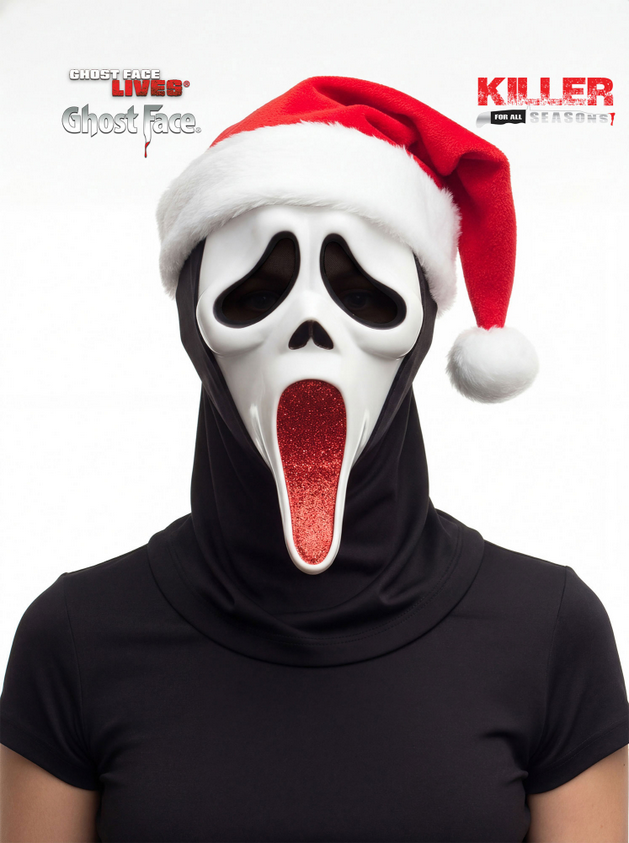 Ghost Face® Glitter Elf Mask Santa Scream Mask Adults Fancy Dress Official