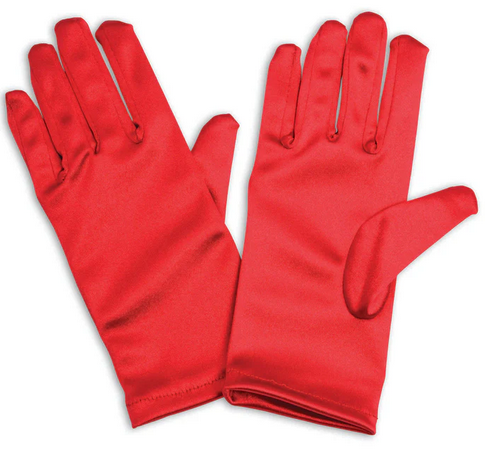 Red Satin Gloves Adults Fancy Dress Costume Accessory Mens Ladies