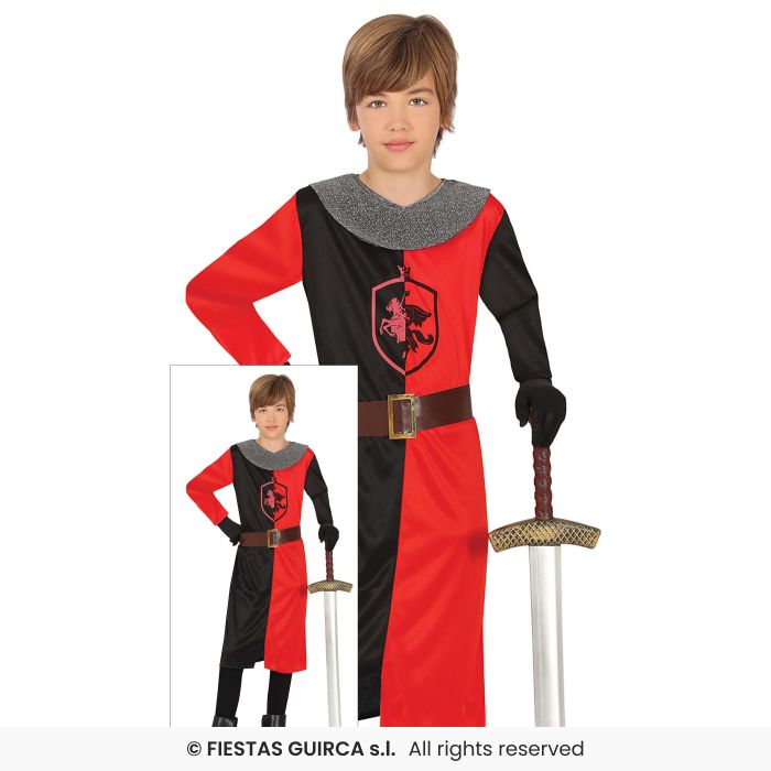 Red Knight Medieval Warrior Costume Kids Historical Book Day Fancy Dress Outfit Age 3-12