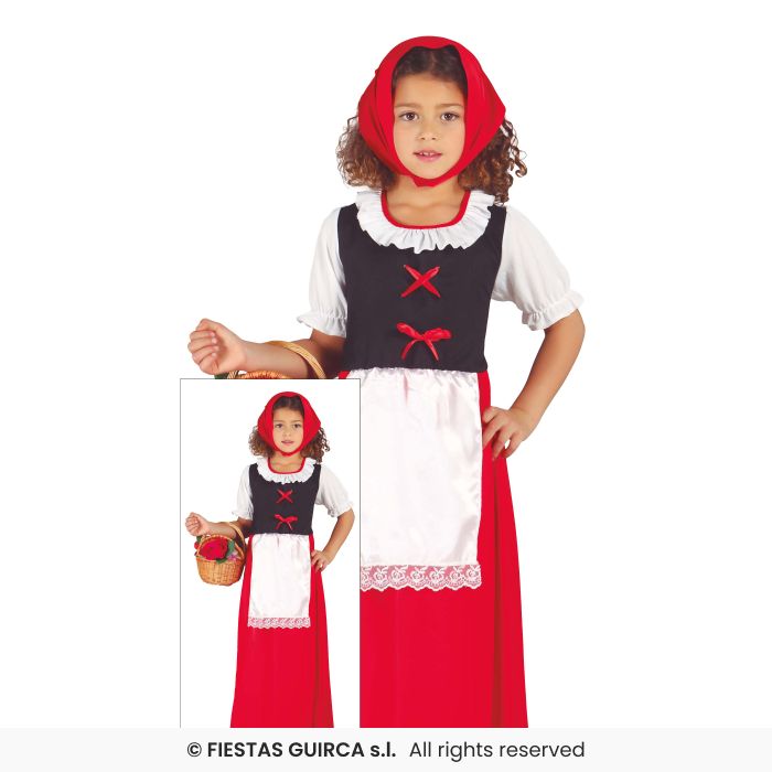 Innkeeper Shepherd Red Girls Nativity Play Christmas Fancy Dress Costume Age 3-12