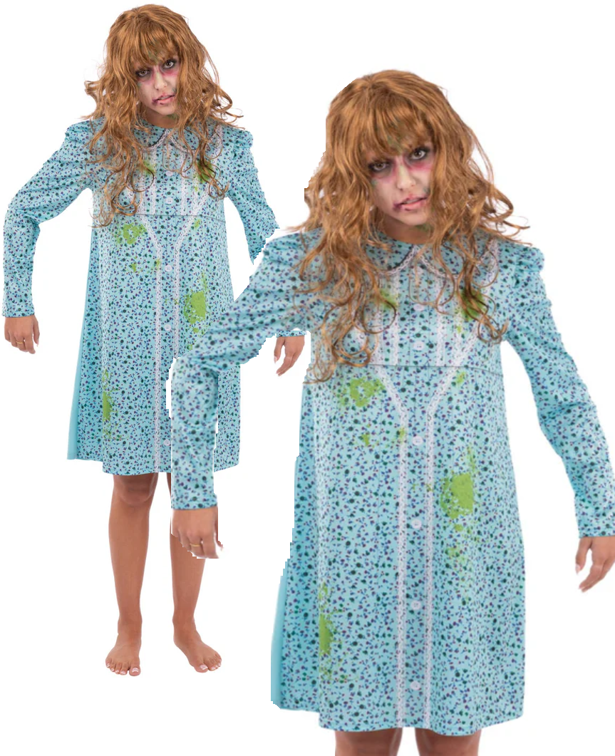 Exorcist Regan Smock Dress Scary Zombie Ladies Halloween Fancy Dress Outfit