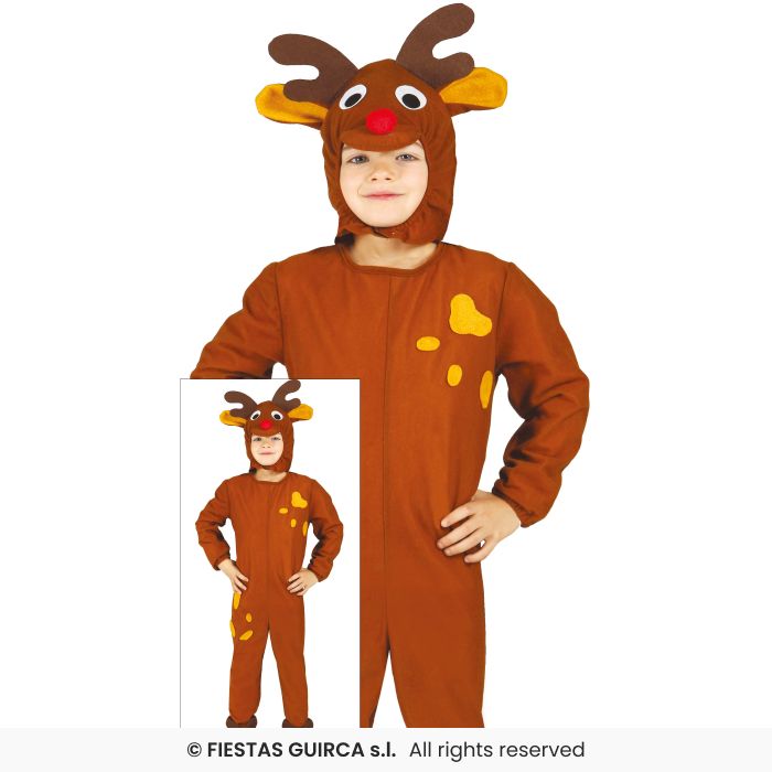 Reindeer Costume Nativity Play Fancy Dress Outfit Rudolph Kids Age 3-12