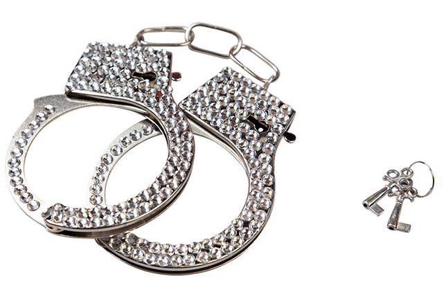 Rhinestone Handcuffs Police Officer Policeman Fancy Dress Accessory Sexy