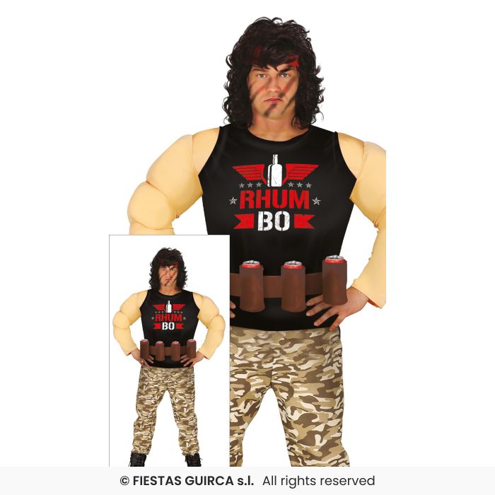 Rhum Bo Mens Army Superhero Fancy Dress Costume Adults Padded Outfit M-XL