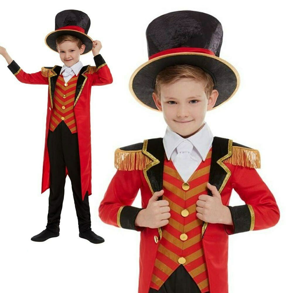 Deluxe Ringmaster Costume Boys Greatest Showman Fancy Dress Outfit Circus