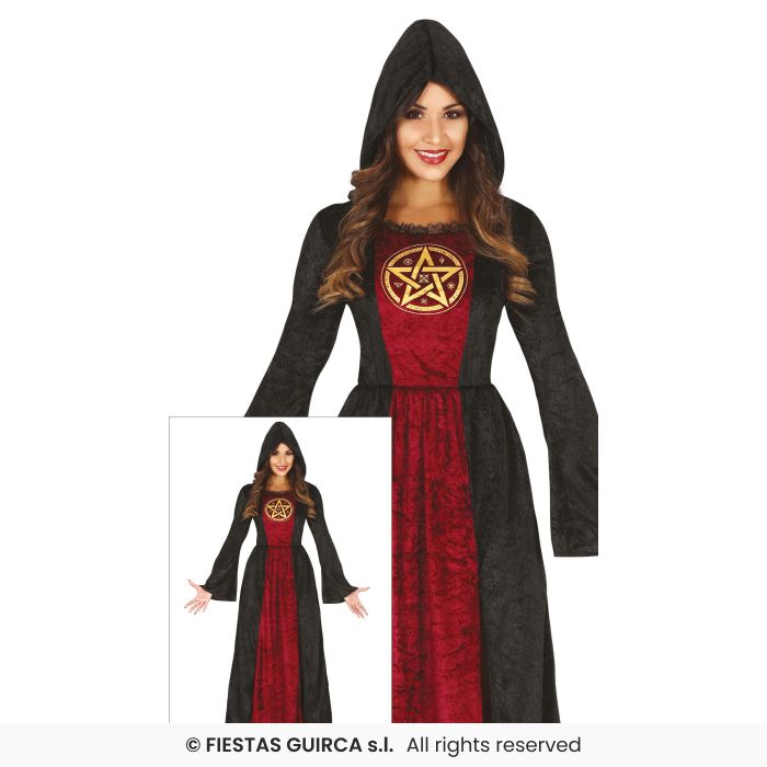 Hooded Ritual Spirit Lady Fortune Teller Card Reader Fancy Dress Costume