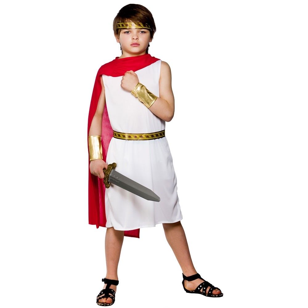 Roman Boy Outfit Greek Toga Party Robe Boys Fancy Dress Costume Age 3/13
